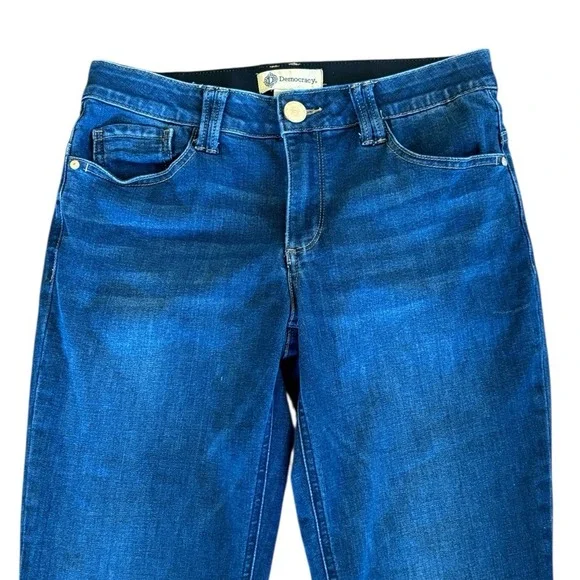 Democracy High Rise Ab Technology Wide‎ Leg Bootcut Medium Wash Jeans Size 8 - Picture 2 of 6